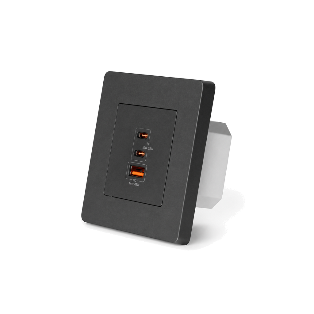 Chargeur mural GaN 65W USB-C NéoCharge Wall Comfort gris foncé