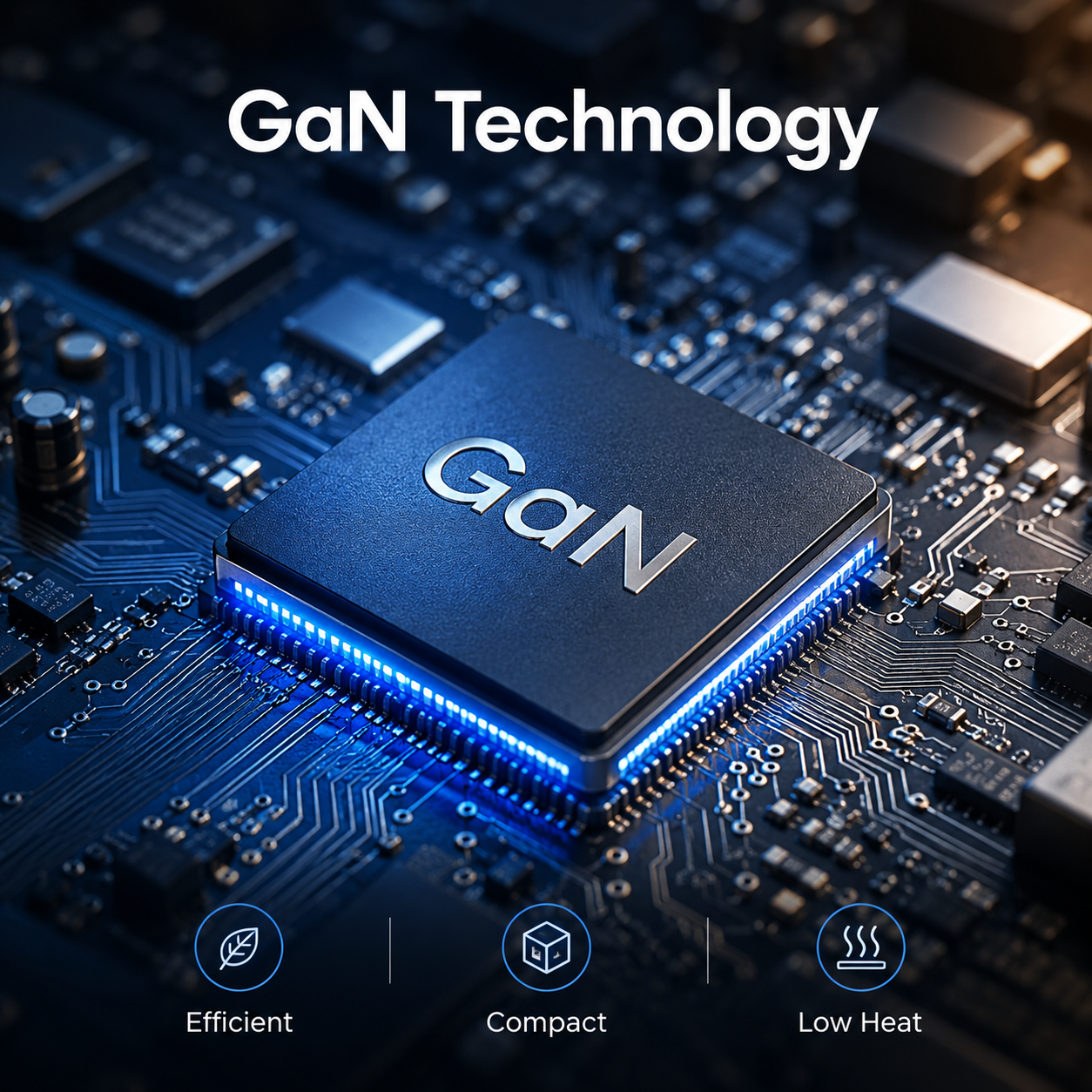 GaN technology visual for 65W wall charger outlet