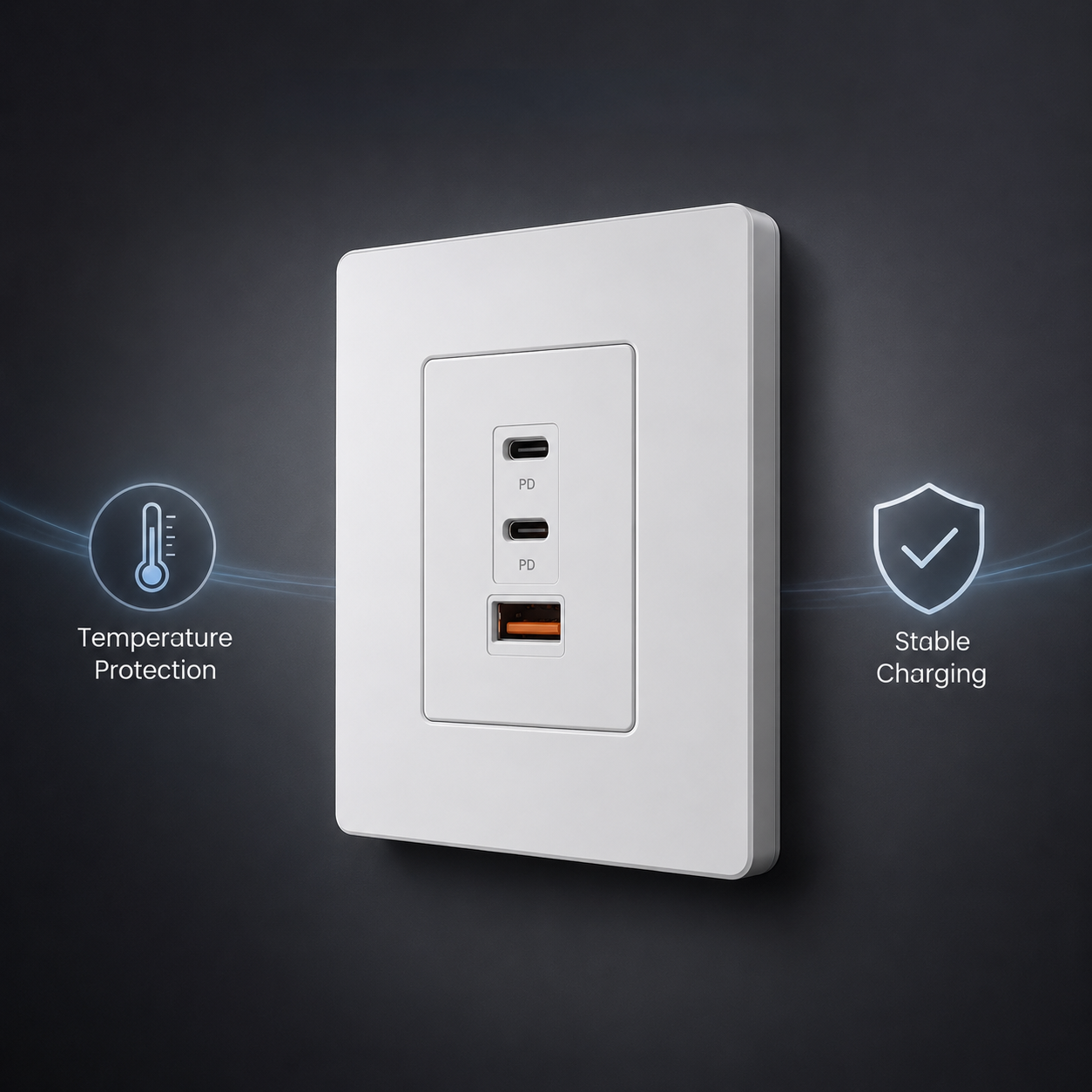 Temperature protection and stable charging visual
