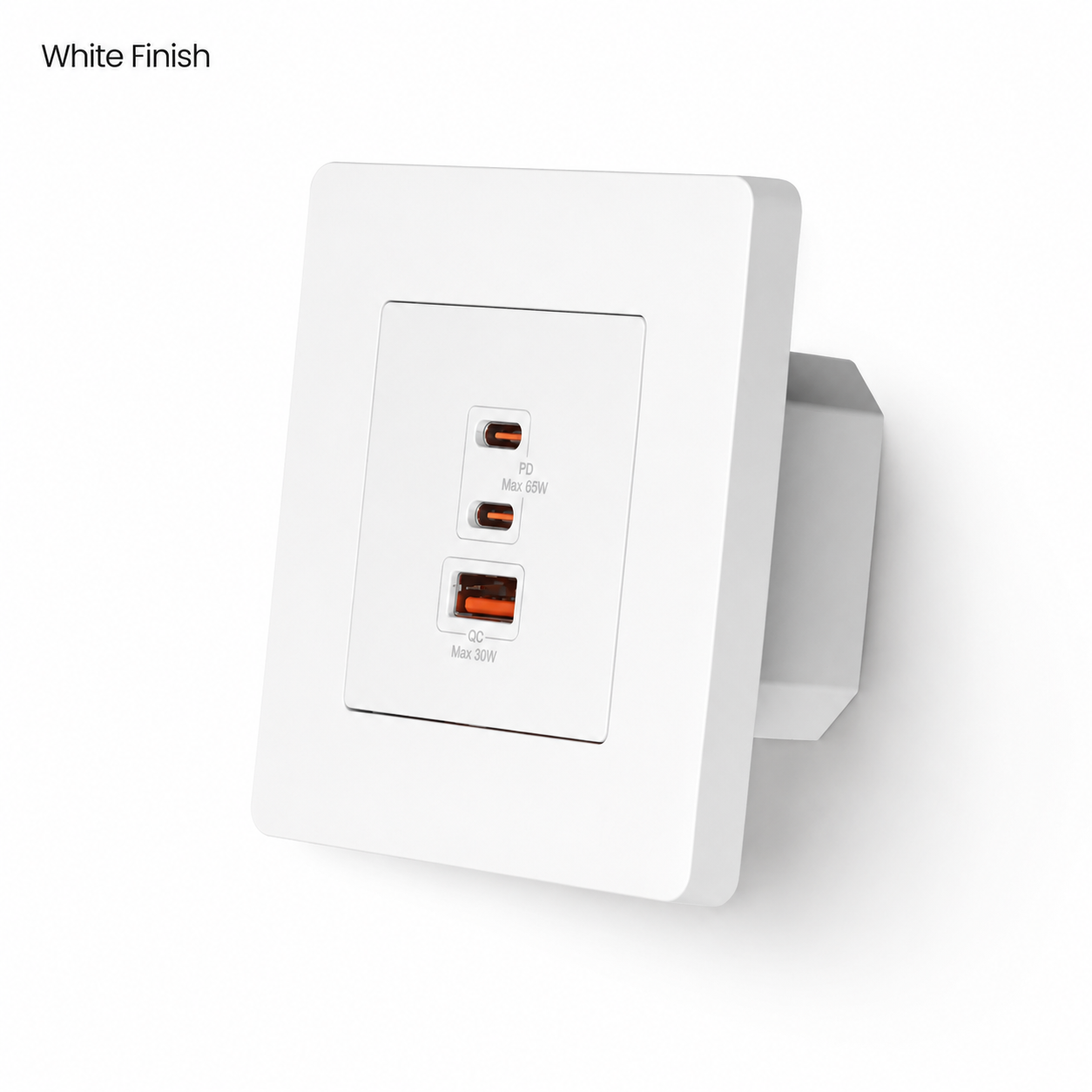 Studio variant image of white 65W wall charger outlet