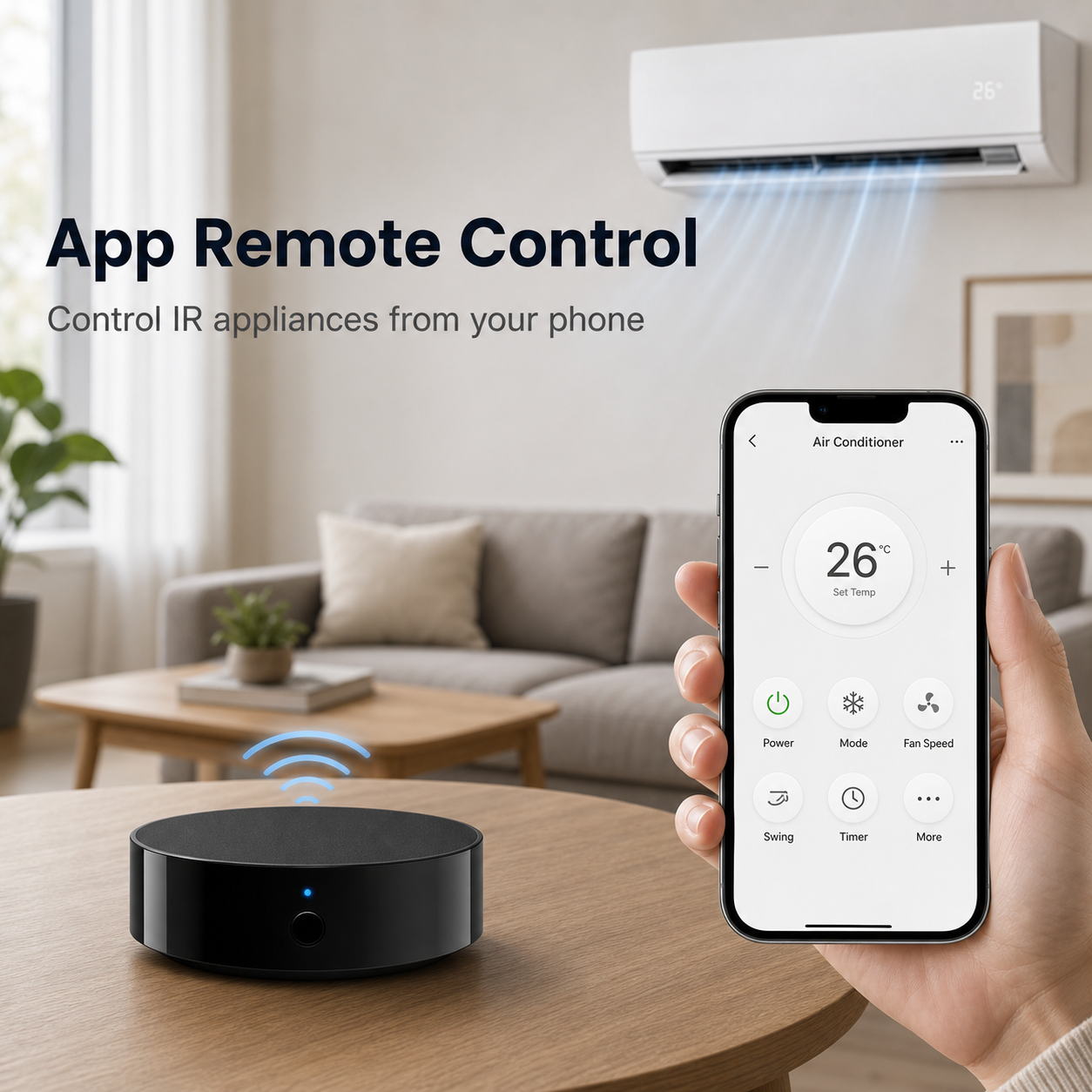App remote control scene for WiFi IR hub and air conditioner