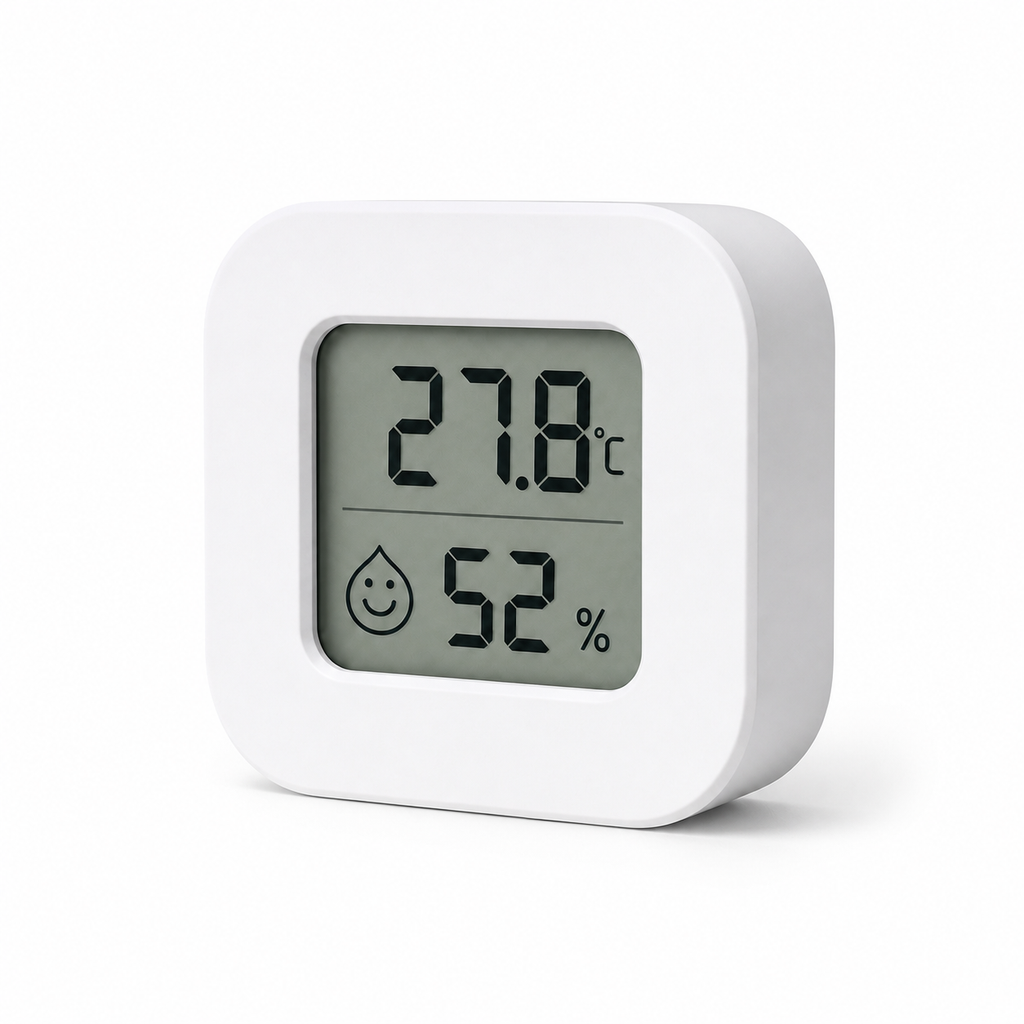 Capteur ZigBee température humidité LCD lot de 1 sur fond blanc studio