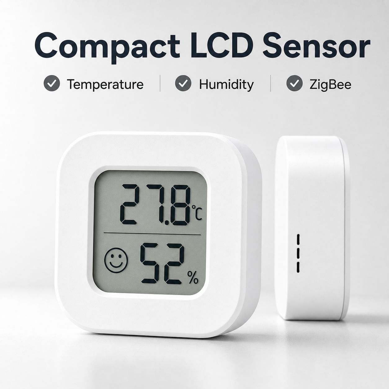 Compact LCD sensor feature overview for temperature and humidity monitoring