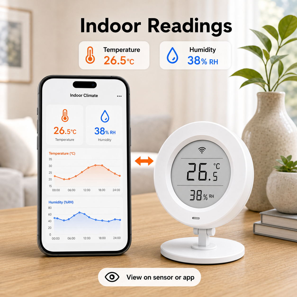 Indoor readings sync between E-Ink climate sensor and generic app