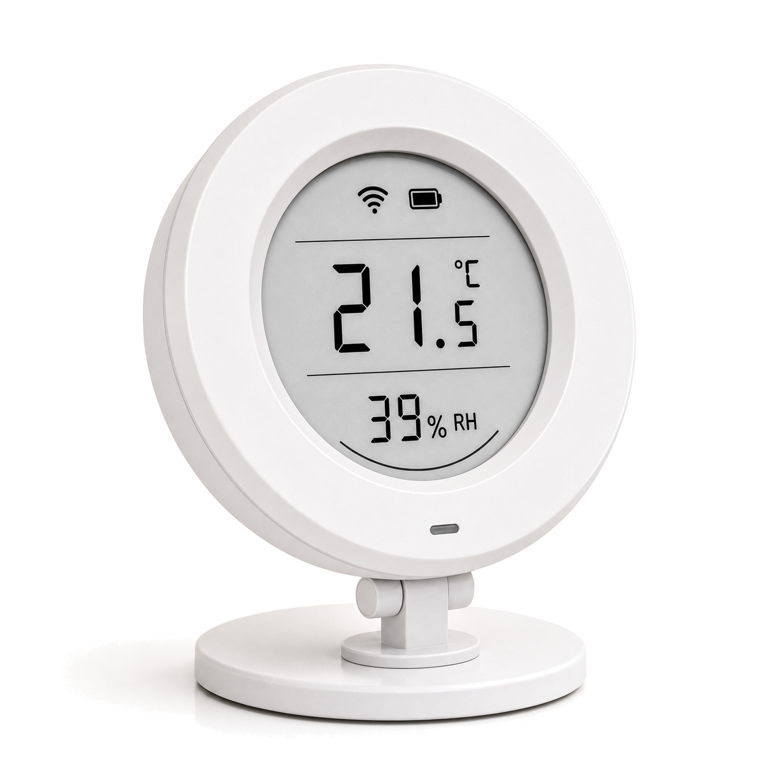 Capteur température humidité e-ink NéoClimate ZigBee gros plan écran sur fond blanc