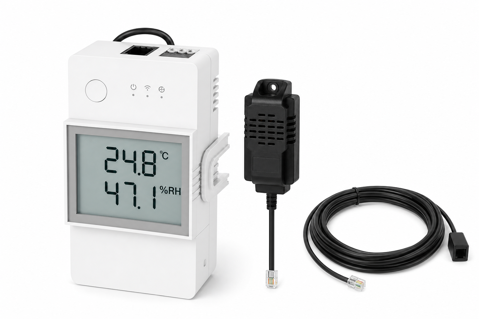 NéoClimate LCD Pro 16A module with THS01 sensor and RL560 extension cable