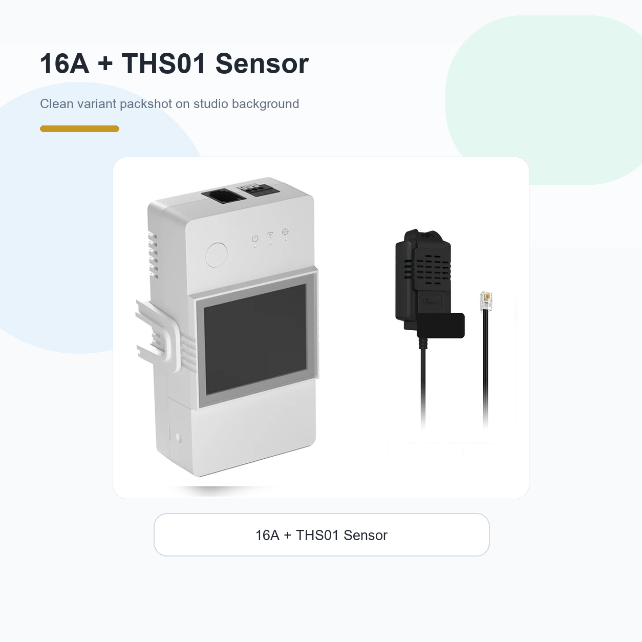 Studio packshot of NéoClimate LCD Pro 16A module with THS01 sensor