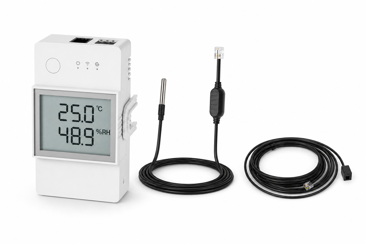 NéoClimate LCD Pro 16A module with WTS01 waterproof probe and RL560 extension cable
