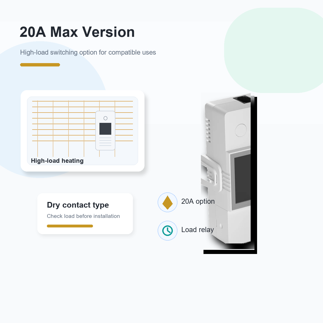 20A max version overview for NéoClimate LCD Pro high-load compatible switching