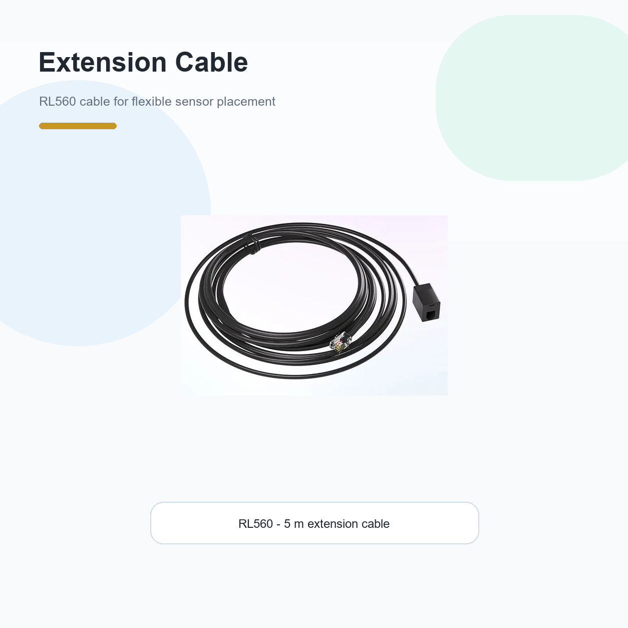 RL560 five meter extension cable overview for NéoClimate LCD Pro sensors