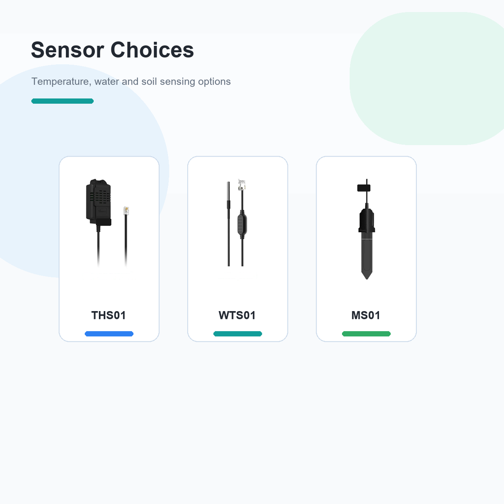 Sensor choices for NéoClimate LCD Pro THS01 WTS01 and MS01