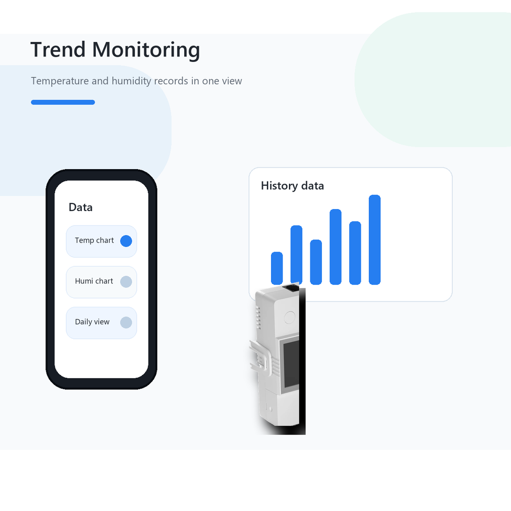 Trend monitoring overview for NéoClimate LCD Pro temperature and humidity records