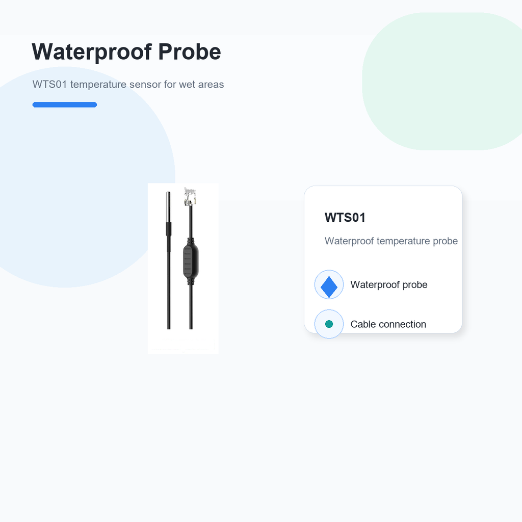 WTS01 waterproof temperature probe overview for NéoClimate LCD Pro