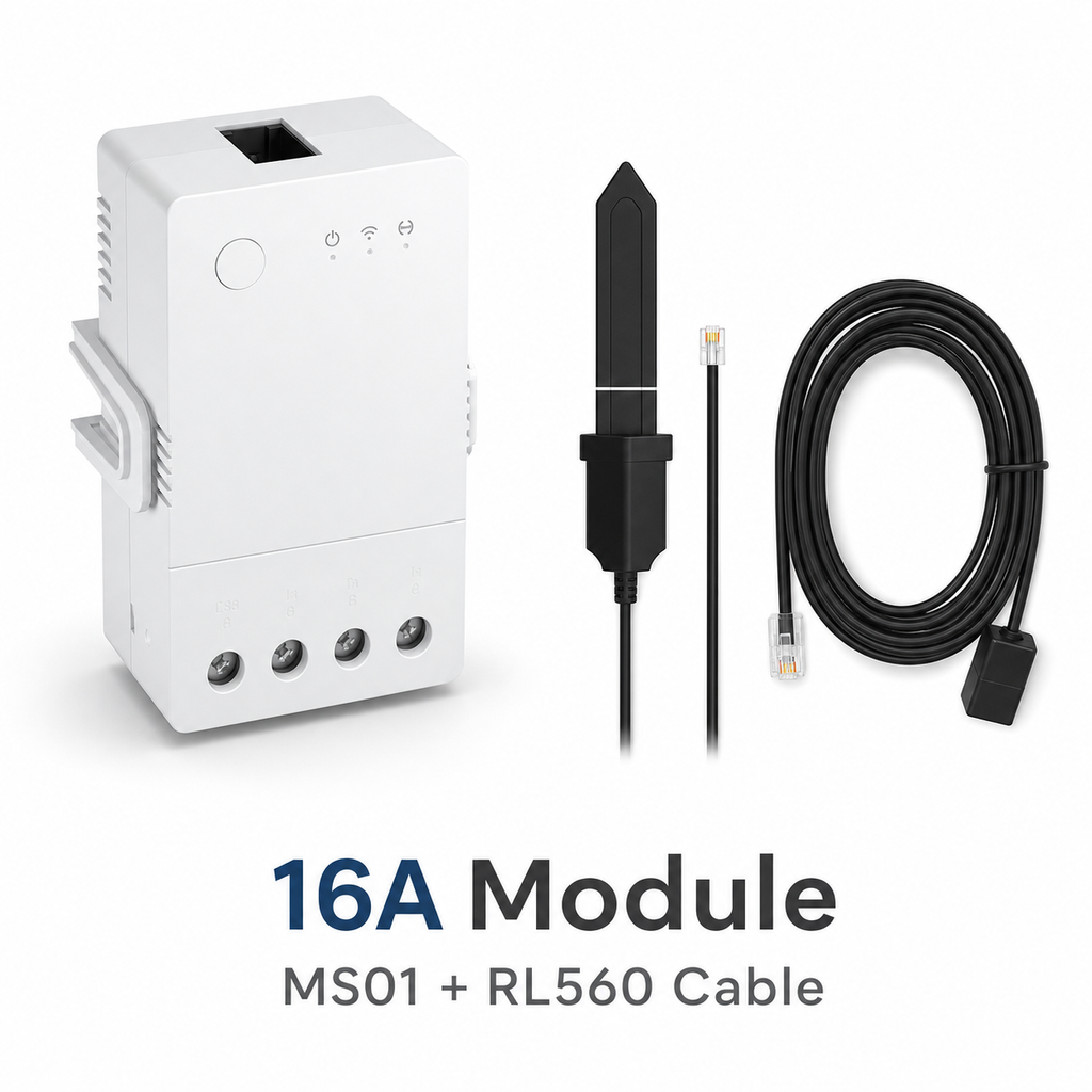 16A module with MS01 soil moisture sensor and RL560 extension cable variant