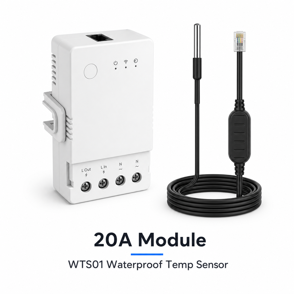 20A module with WTS01 waterproof temperature sensor variant
