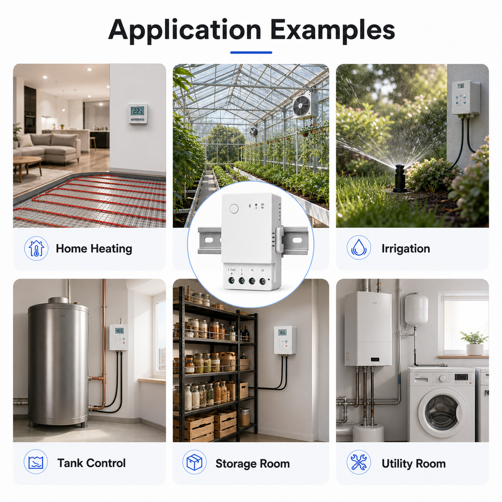 Application examples for heating greenhouse irrigation and utility rooms
