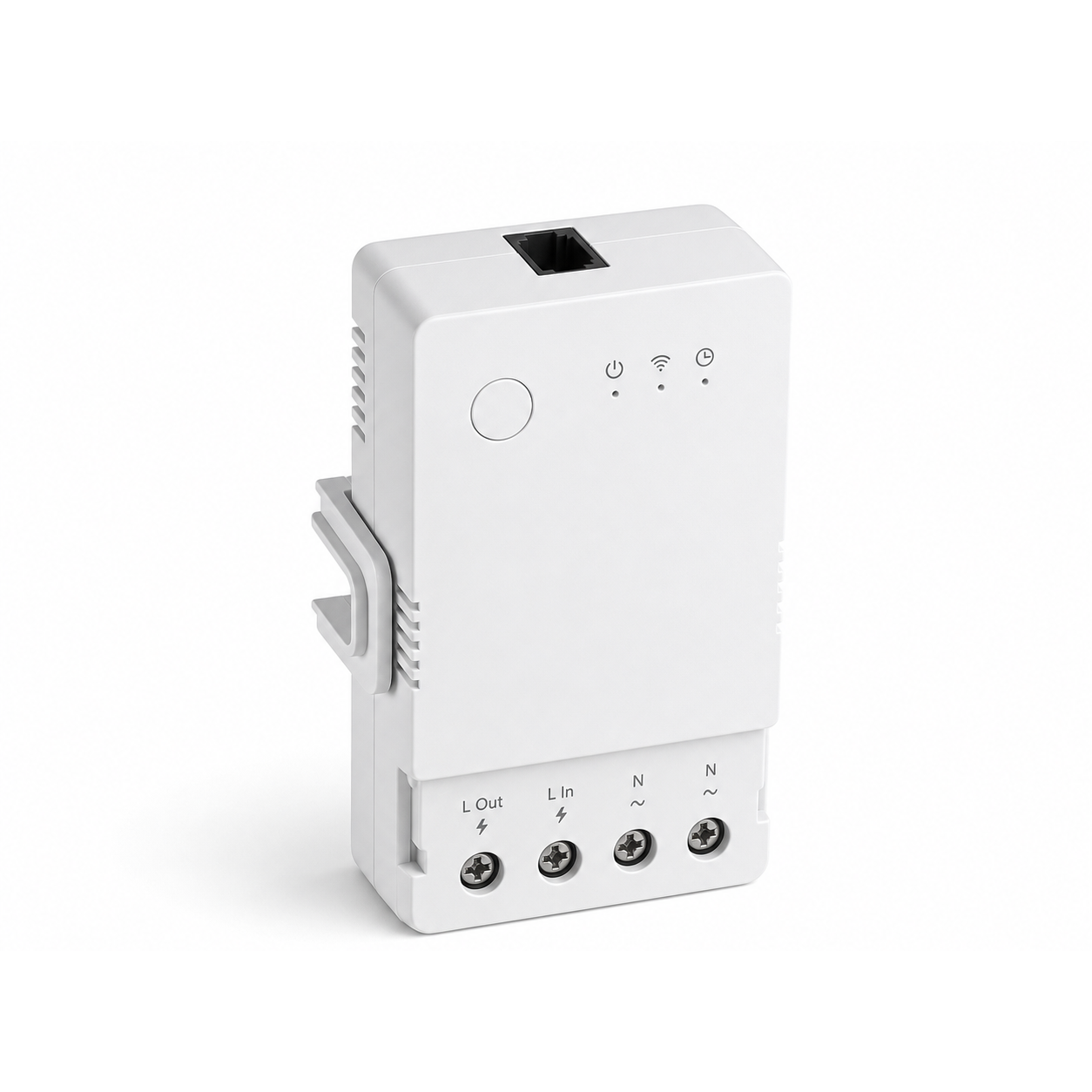 Module Wi-Fi température humidité 16A NéoClimate Relay Pro sur fond blanc