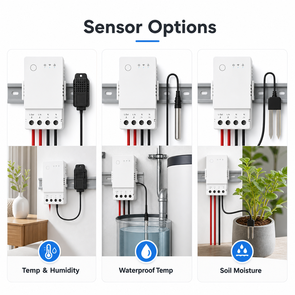 Sensor options for temperature humidity waterproof temperature and soil moisture