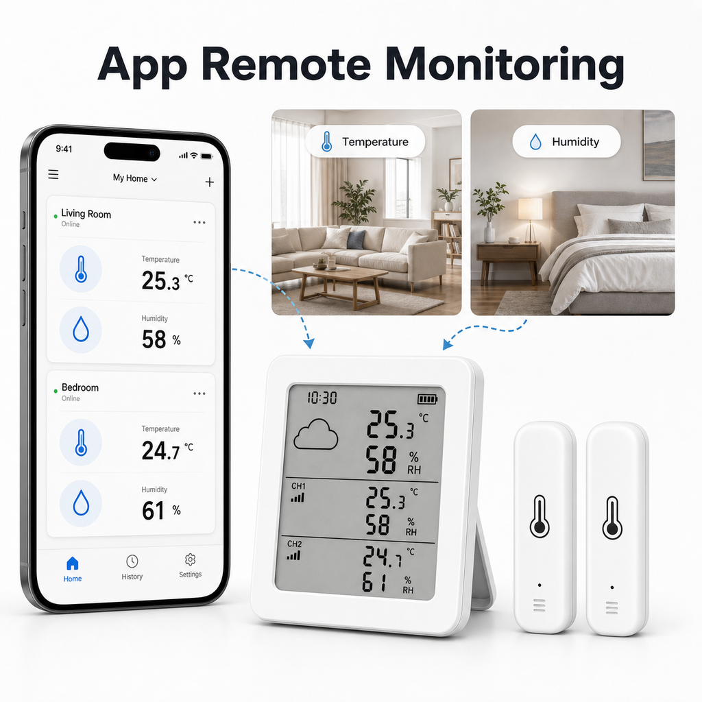 Generic app remote monitoring for temperature and humidity sensor kit