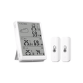 Kit capteur température humidité NéoClimate RF Comfort avec écran principal et deux sous-capteurs sur fond blanc