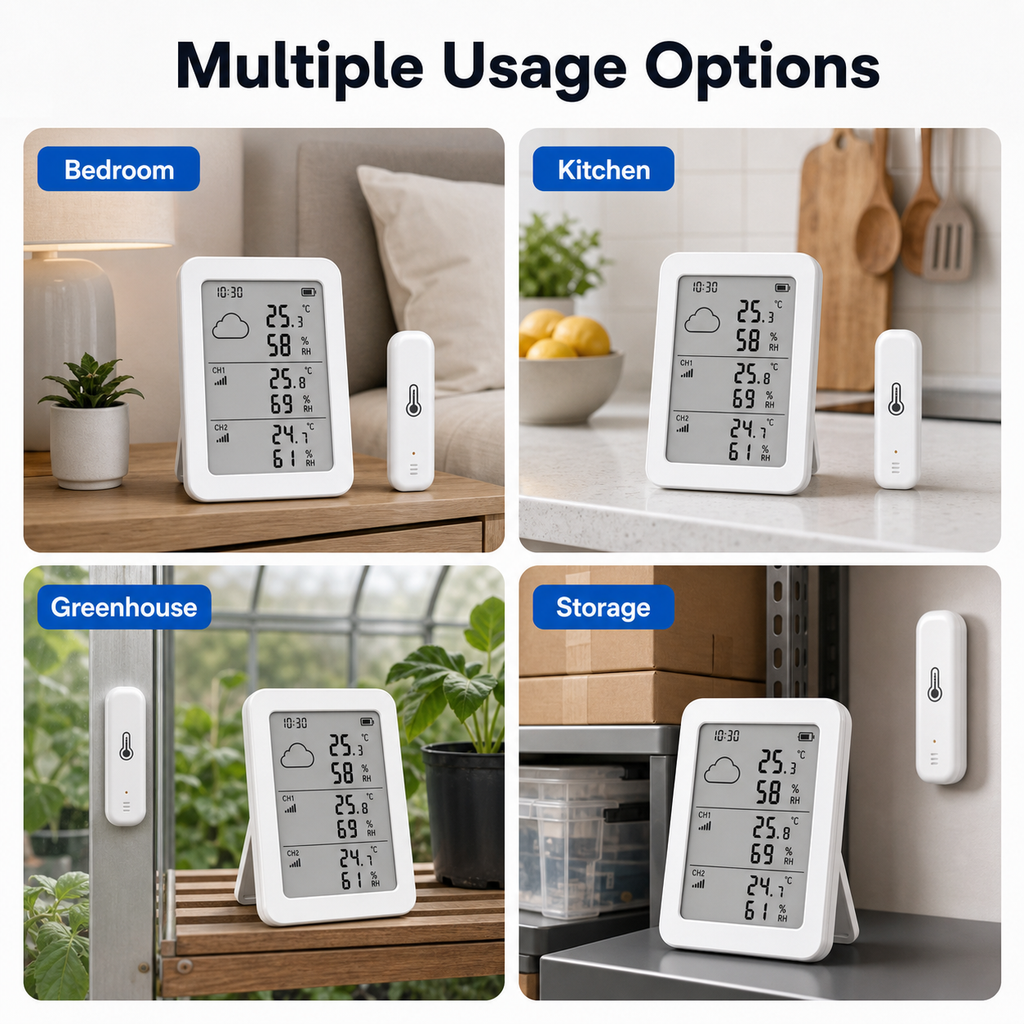Multiple usage options for temperature and humidity sensor kit