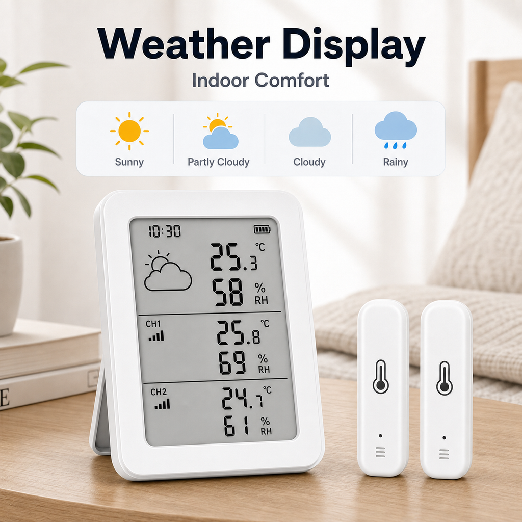 Weather display on LCD temperature and humidity sensor kit
