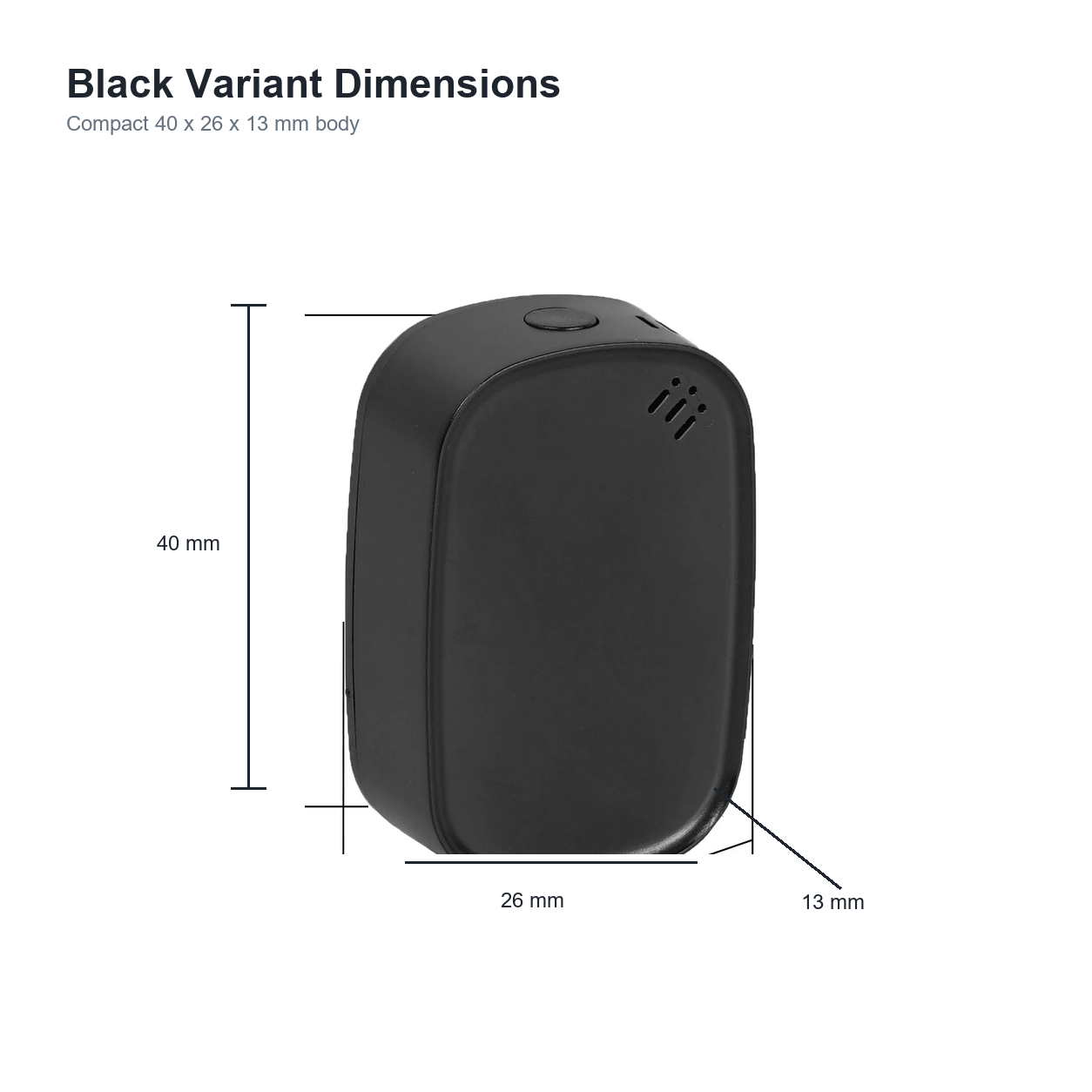 Black variant dimensions for ZigBee climate sensor