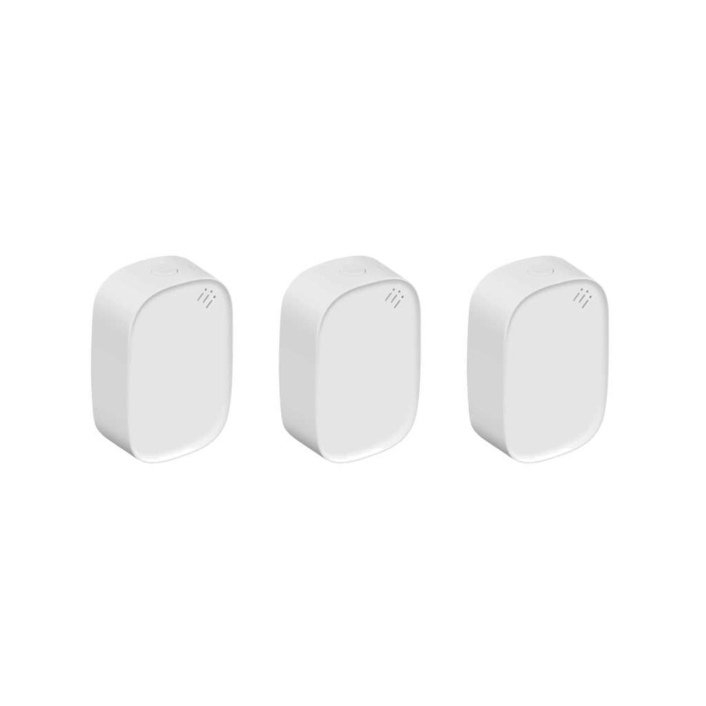 Lot de trois capteurs temp?rature humidit? ZigBee Neoclimate coloris blanc sur fond blanc