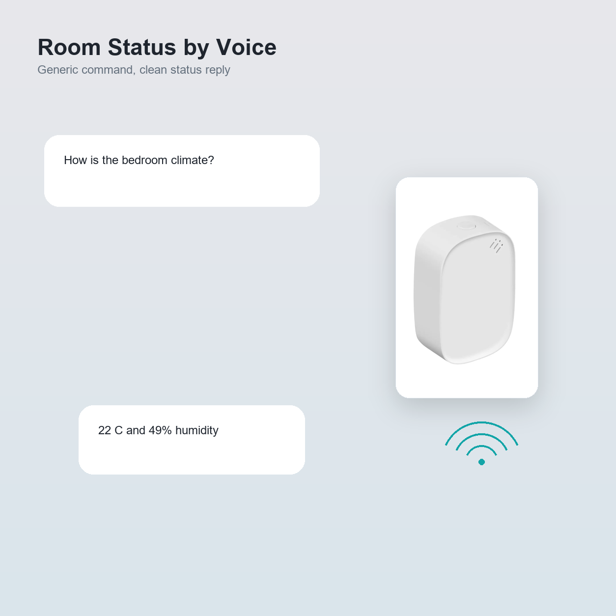 Generic voice room status scene with climate sensor