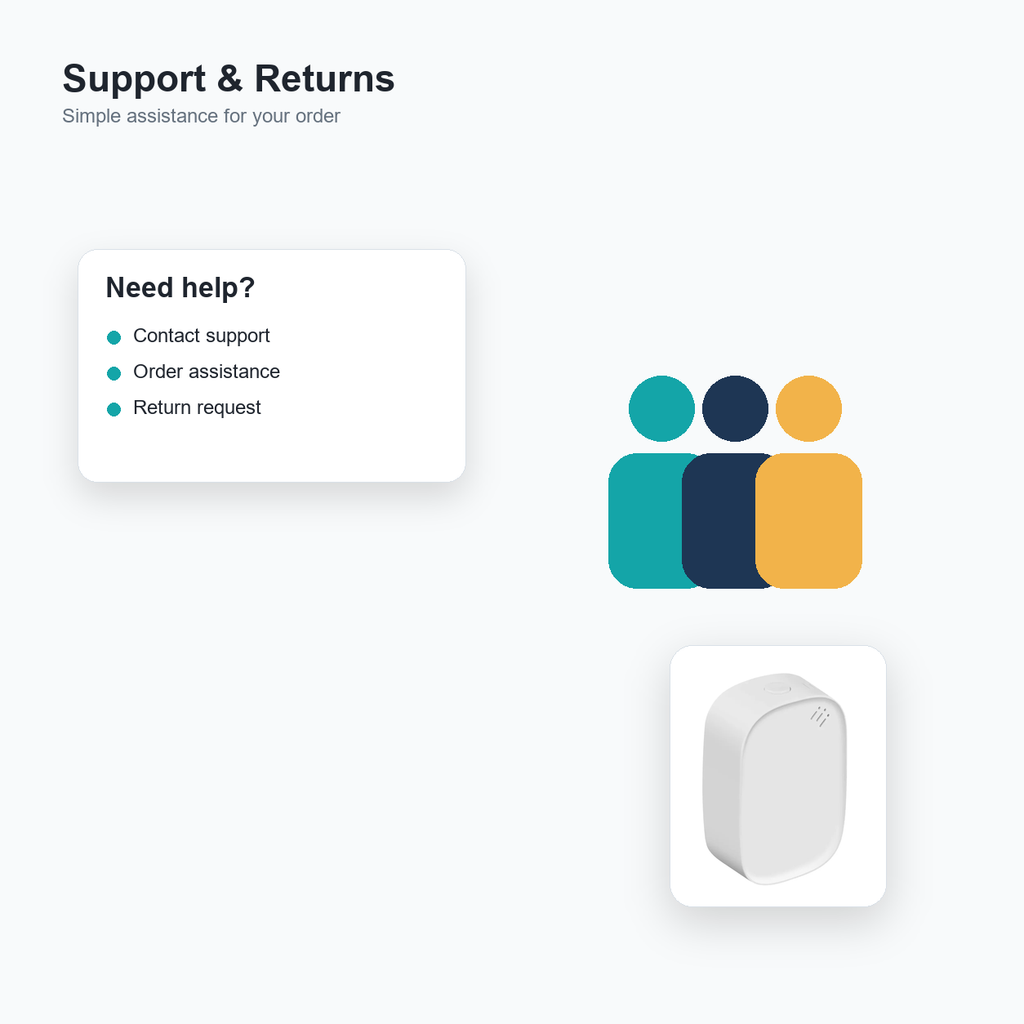 Support and returns card for ZigBee climate sensor