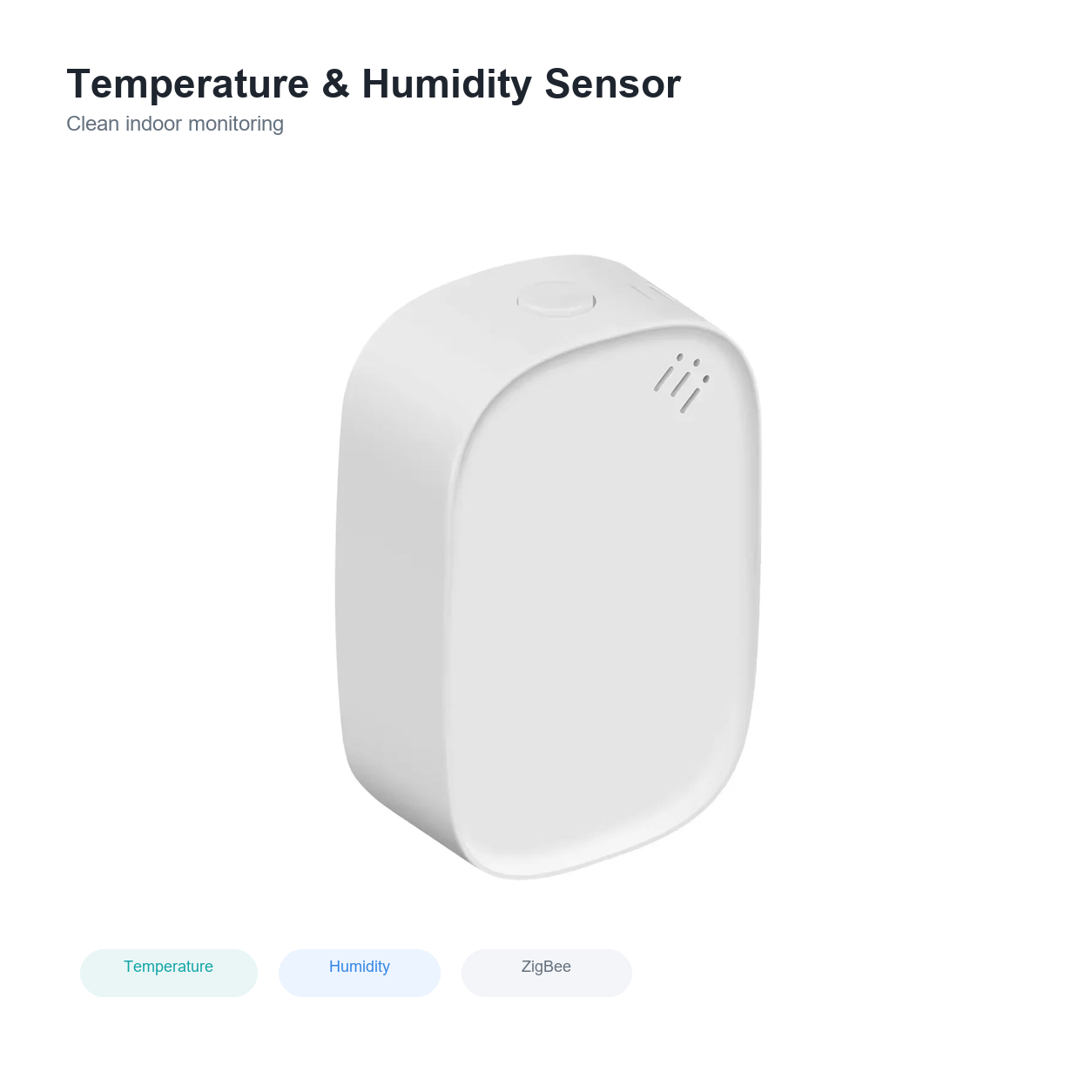 Clean packshot of temperature and humidity sensor
