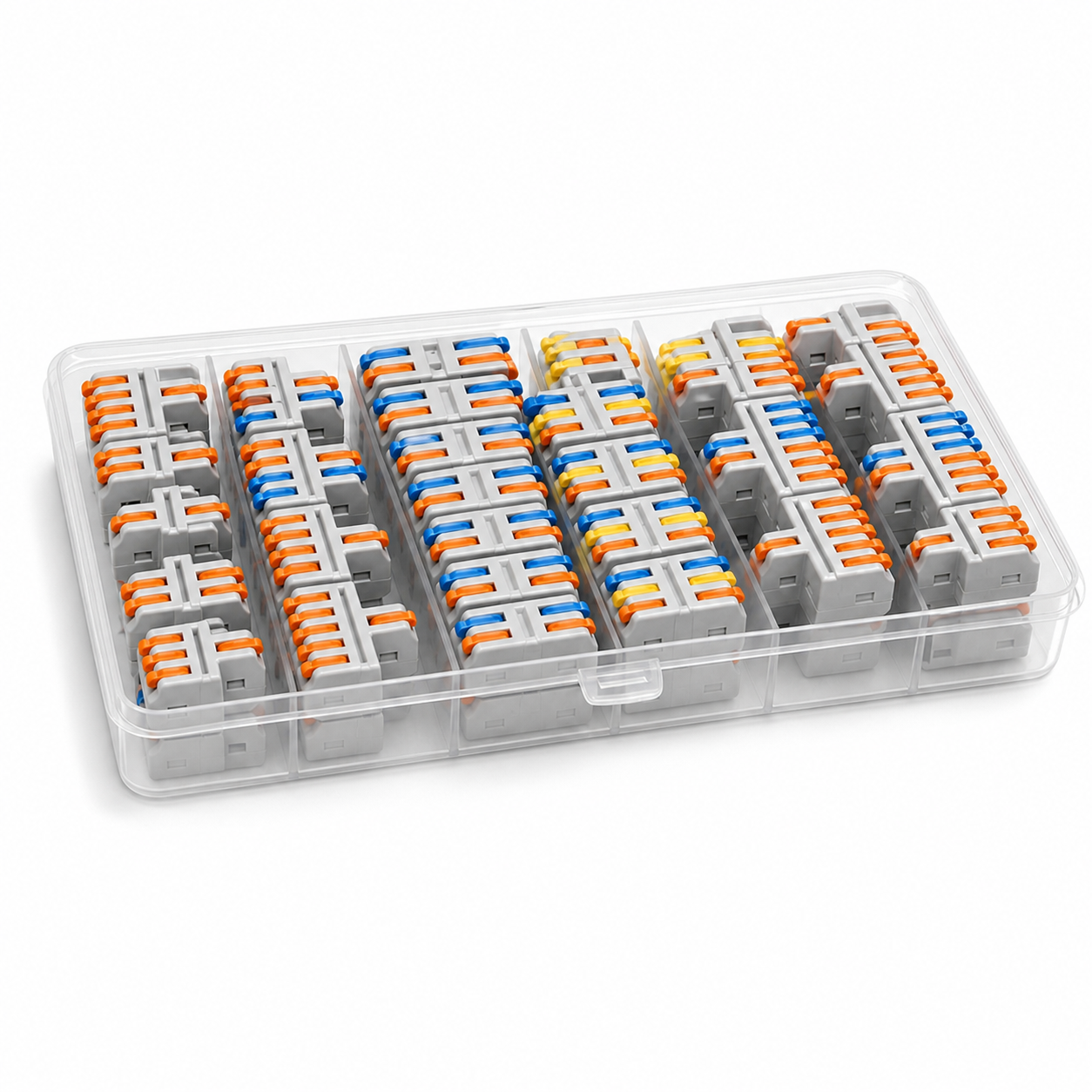 NéoConnect Wire Pro assortiment de connecteurs compacts D1-2 dans son coffret transparent sur fond blanc