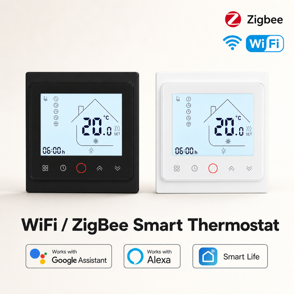 NéoControl Comfort WiFi ZigBee smart thermostat black and white variants