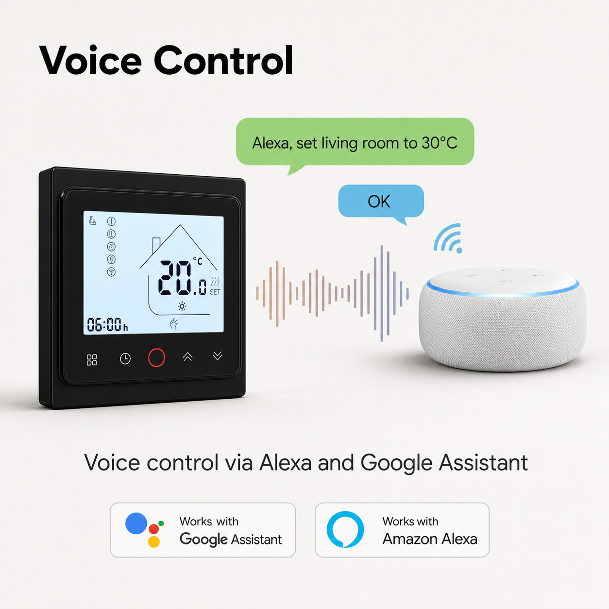 NéoControl Comfort voice control thermostat feature image