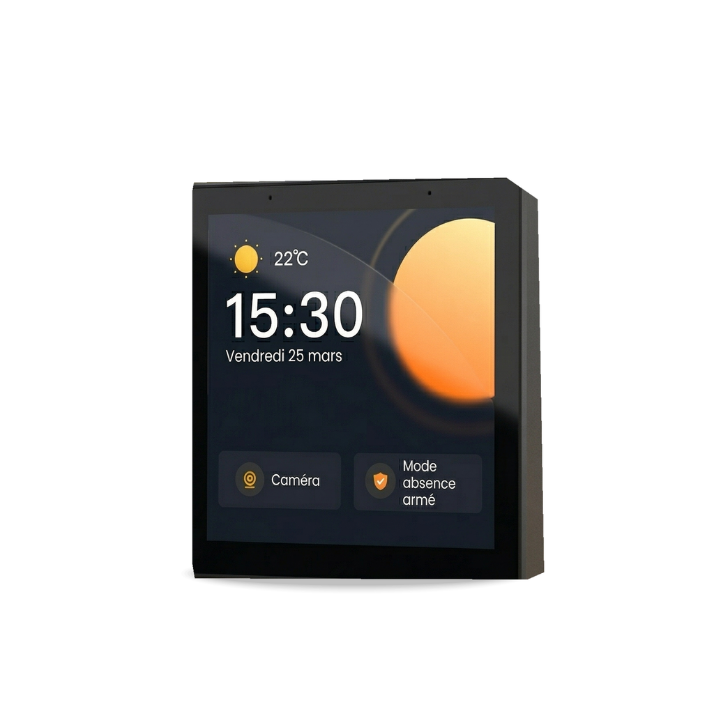 Panneau tactile noir NéoControl Hub Pro sur fond blanc
