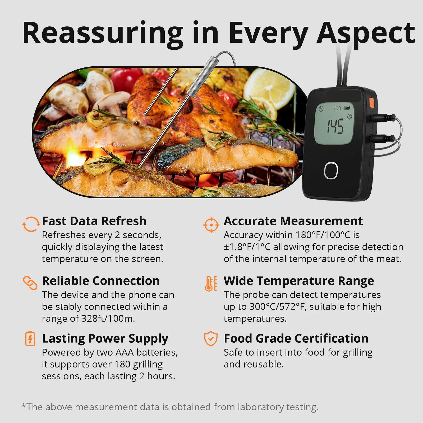 NéoCook Thermo Pro BMT01 reassurance features and temperature range