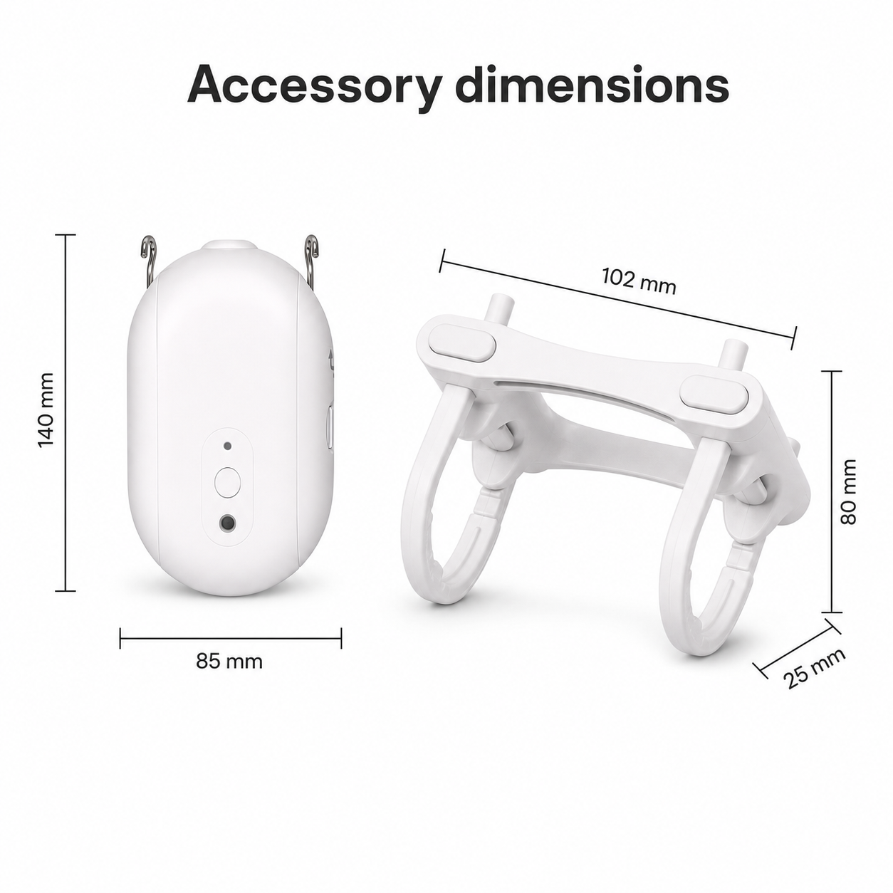 Accessory dimensions for round rod adapter and smart curtain robot