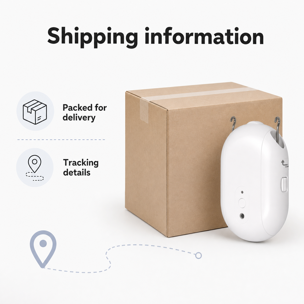 Neutral shipping information image with packaged smart curtain robot