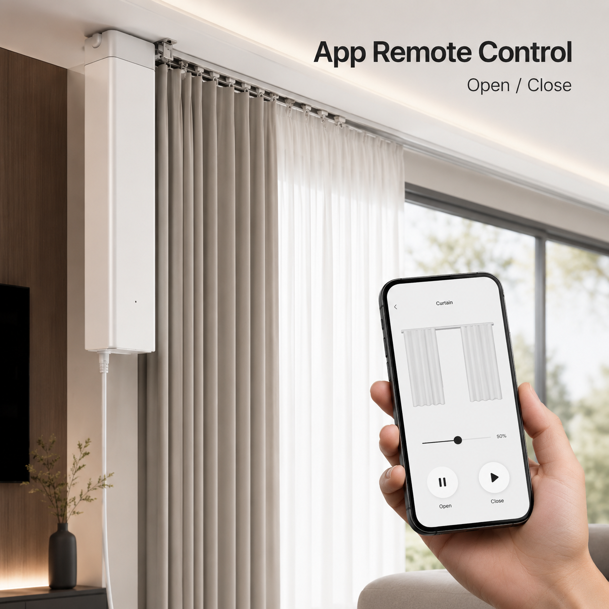 Mobile app remote control for NeoCurtain smart curtain motor