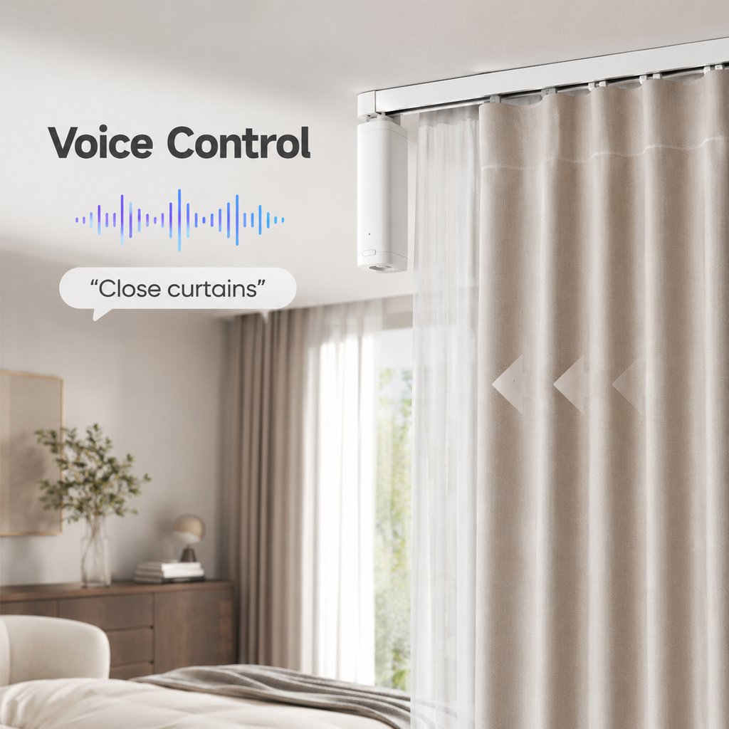 Hands-free voice control for automated curtains with NeoCurtain motor