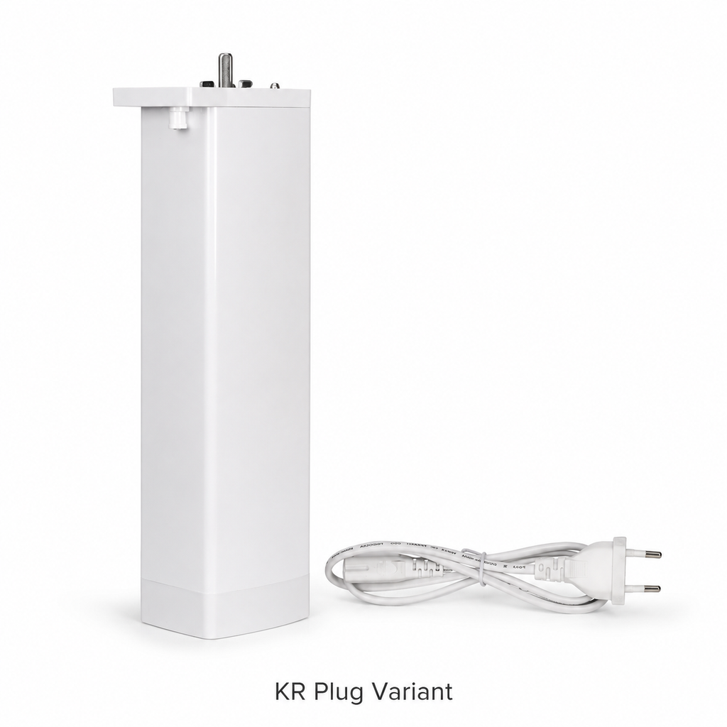 KR plug variant studio packshot for NeoCurtain smart curtain motor
