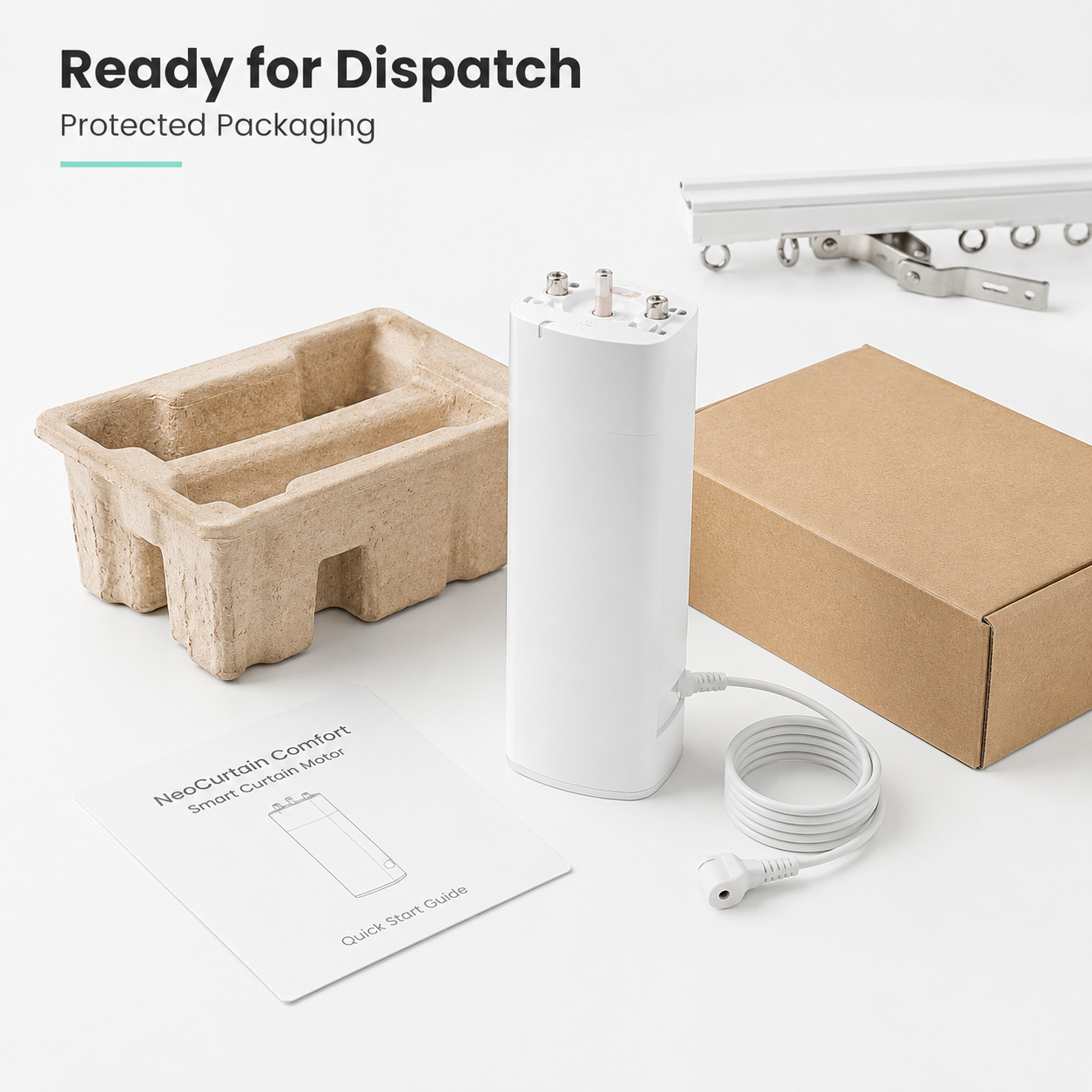 Ready for dispatch packaging for NeoCurtain smart curtain motor