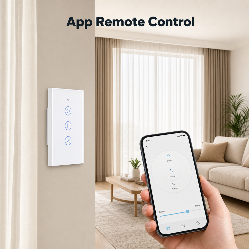 App remote control view for Zigbee curtain wall switch