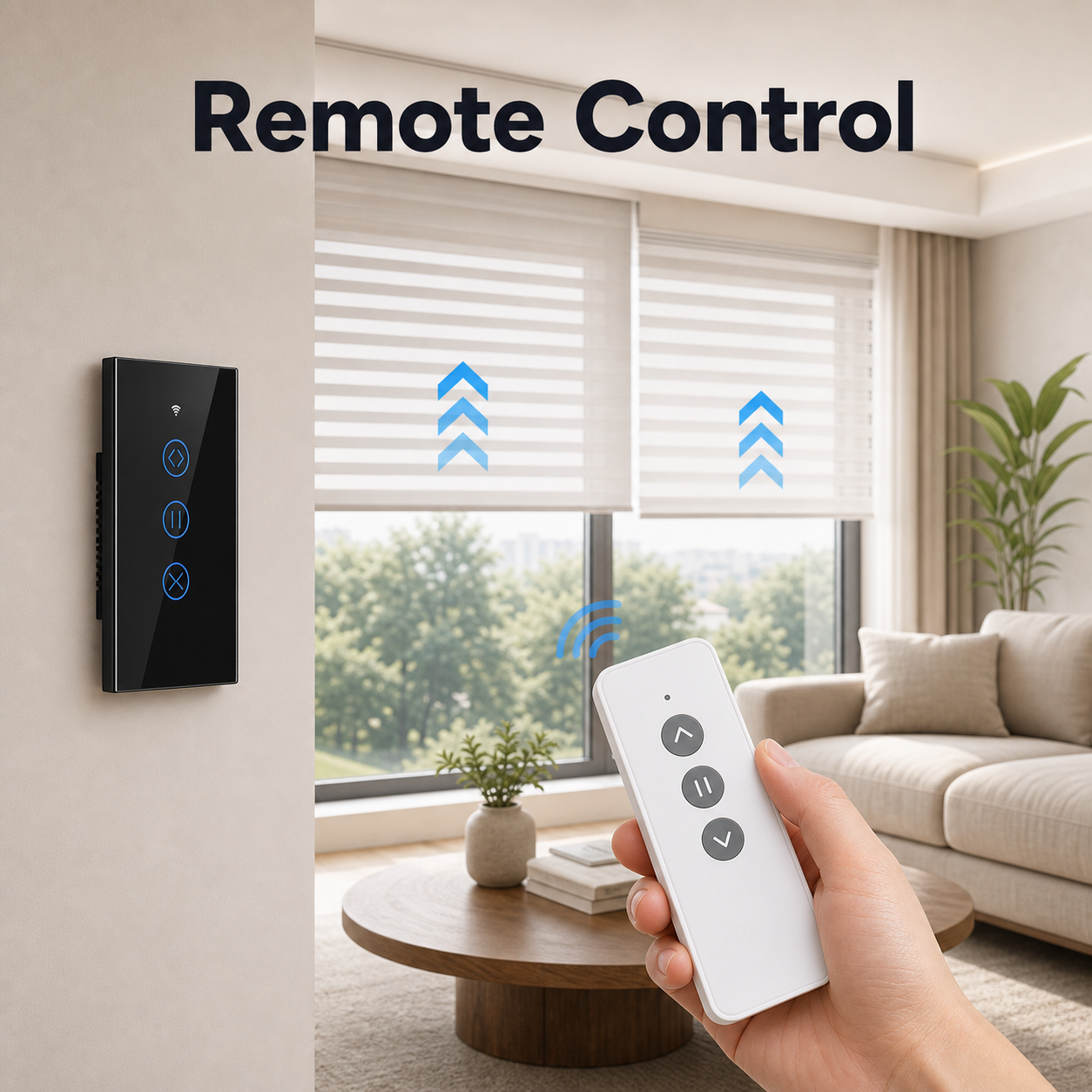 RF433 remote control for smart curtain wall switch
