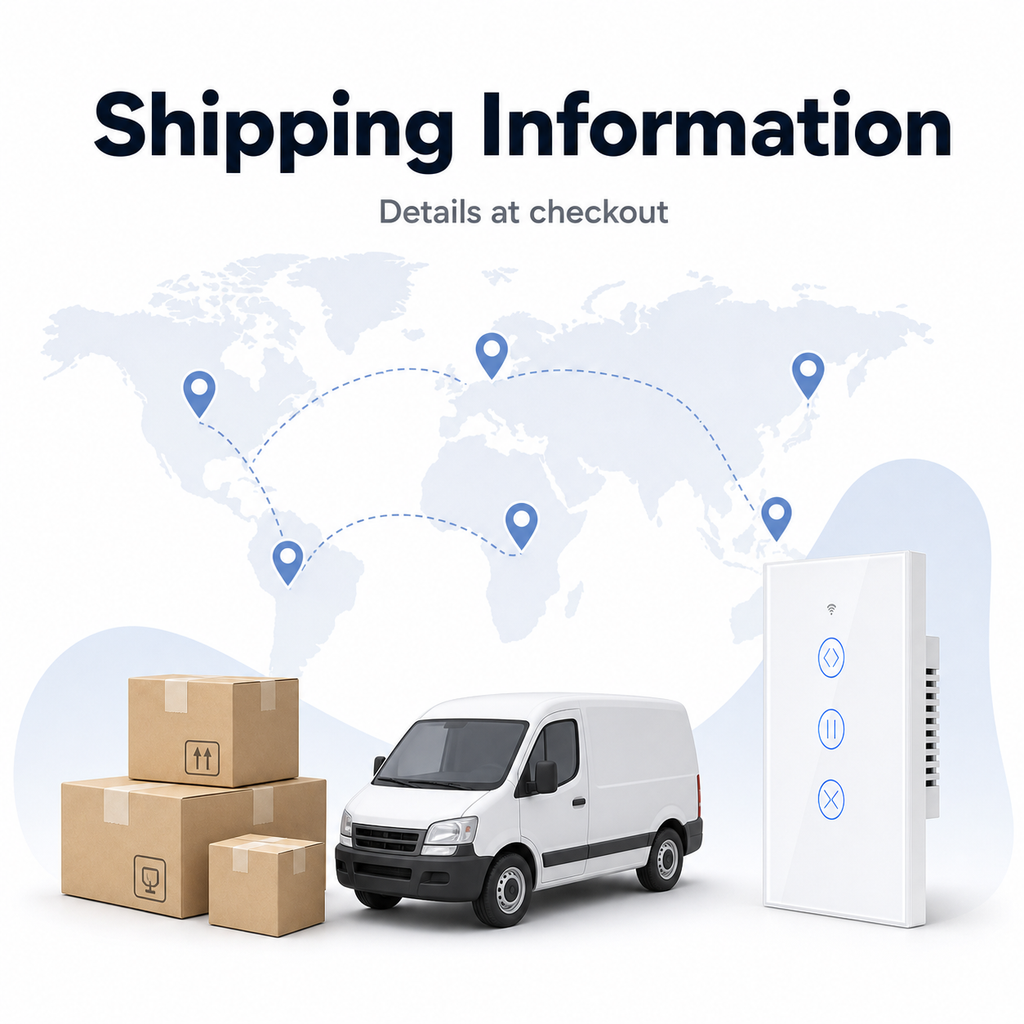 Shipping information card for curtain switch product page