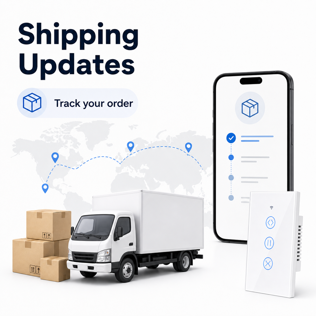 Shipping updates information card for curtain switch product page