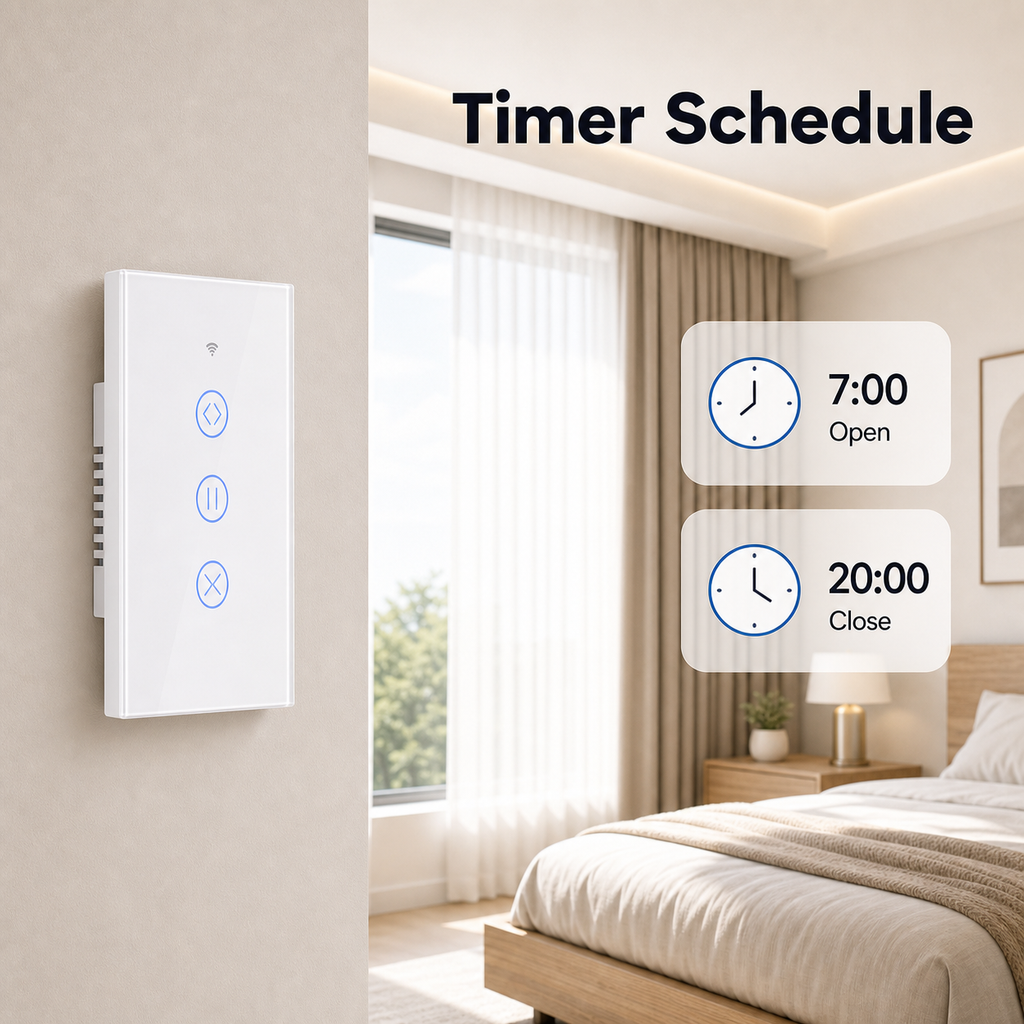 Timer schedule image for smart curtain wall switch
