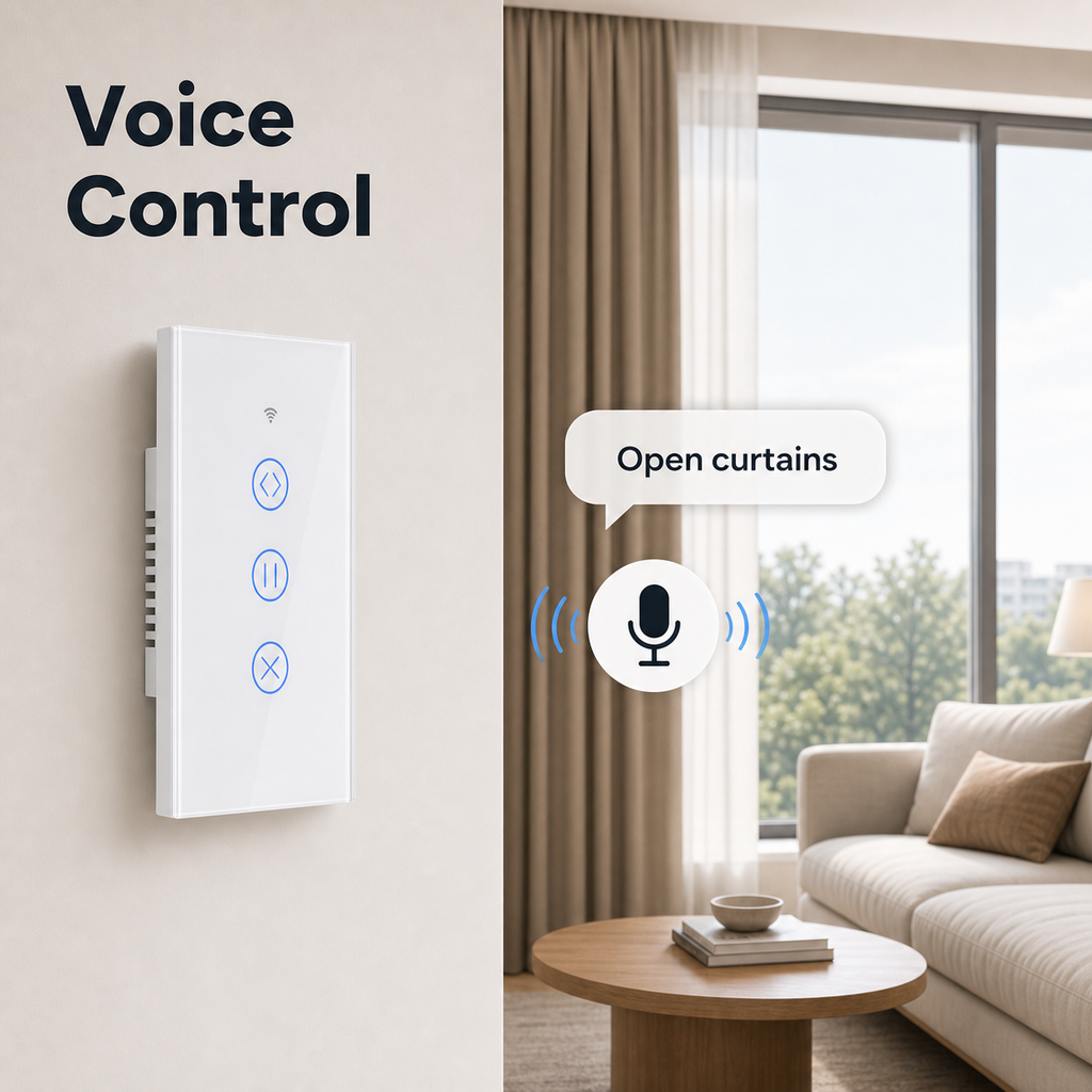 Voice control scene for Zigbee curtain touch wall switch