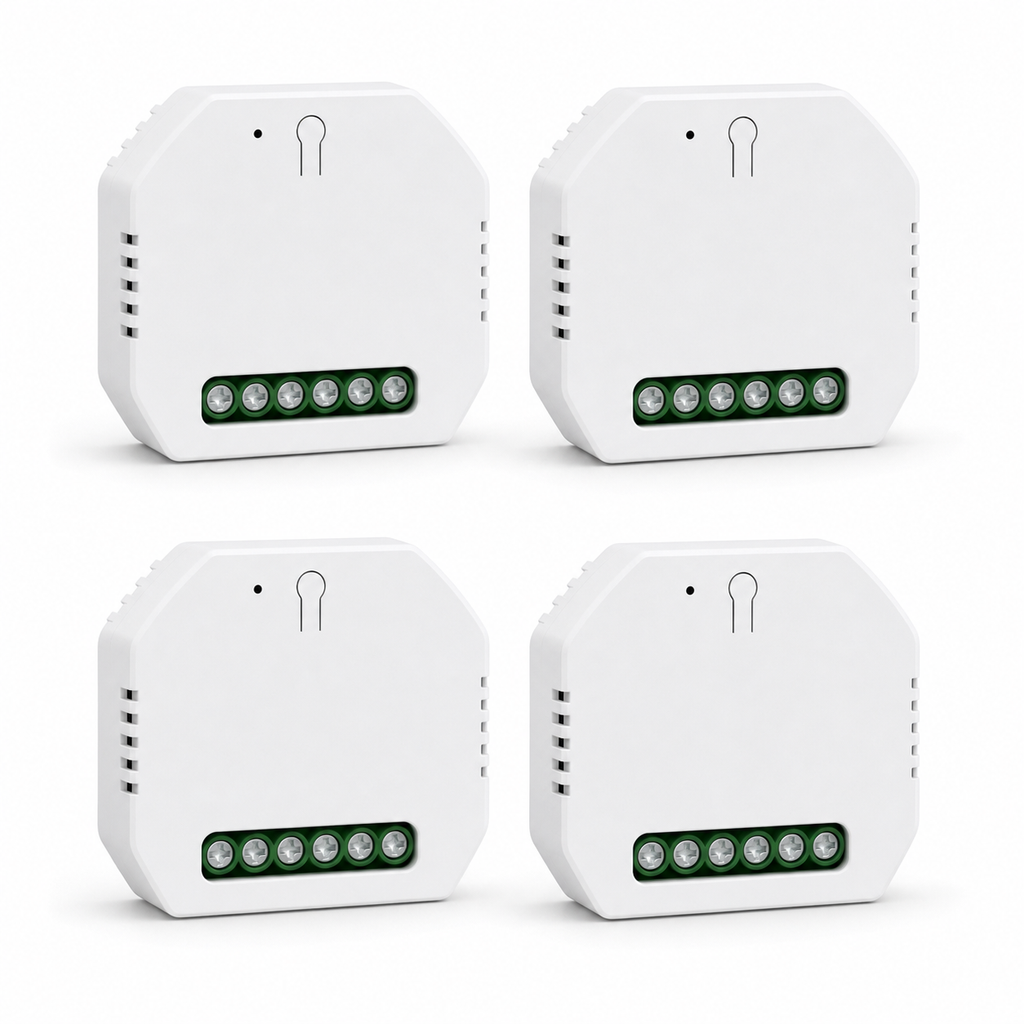 Module rideau Wi-Fi lot de 4 sur fond blanc studio