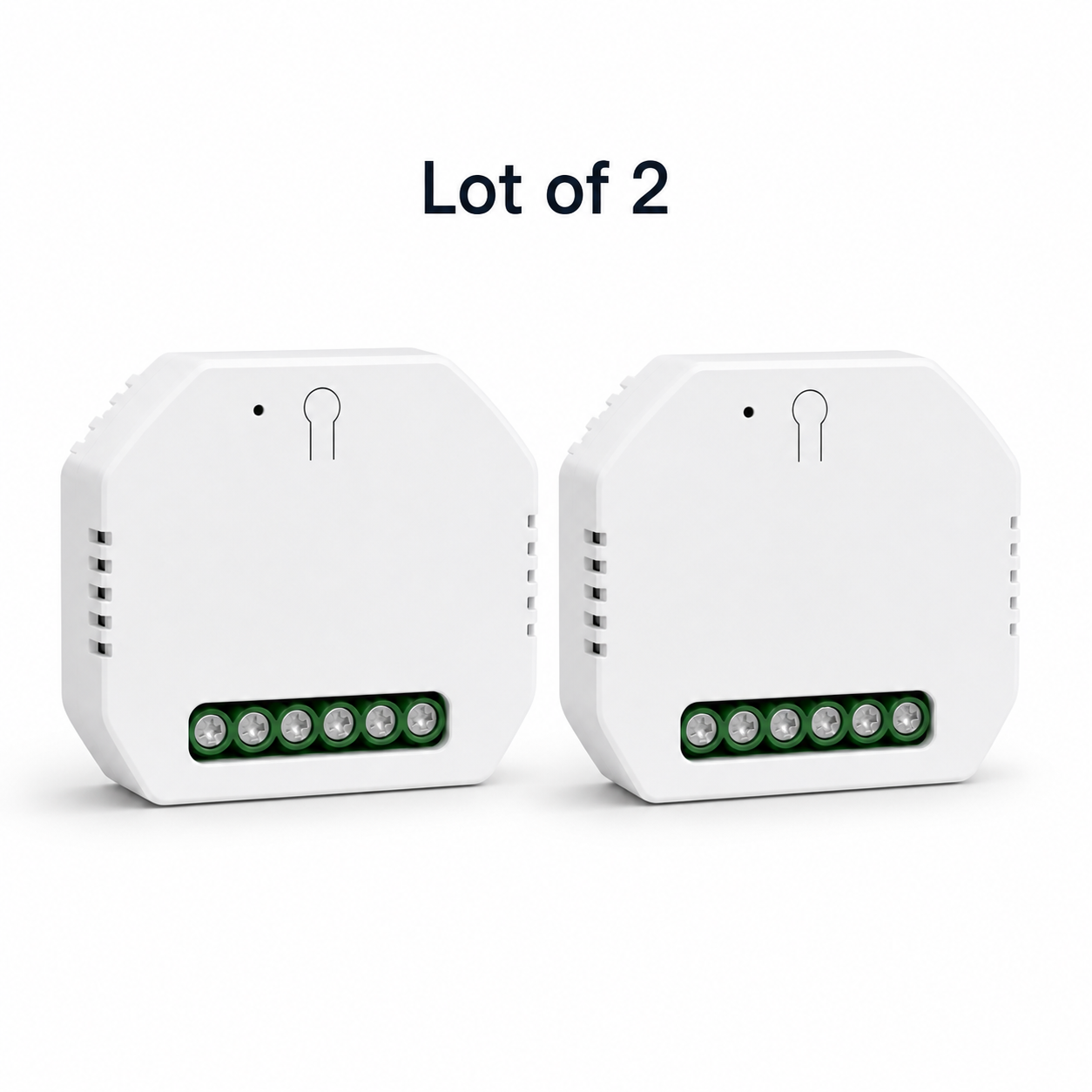 Lot of 2 Wi-Fi curtain modules on a white studio background